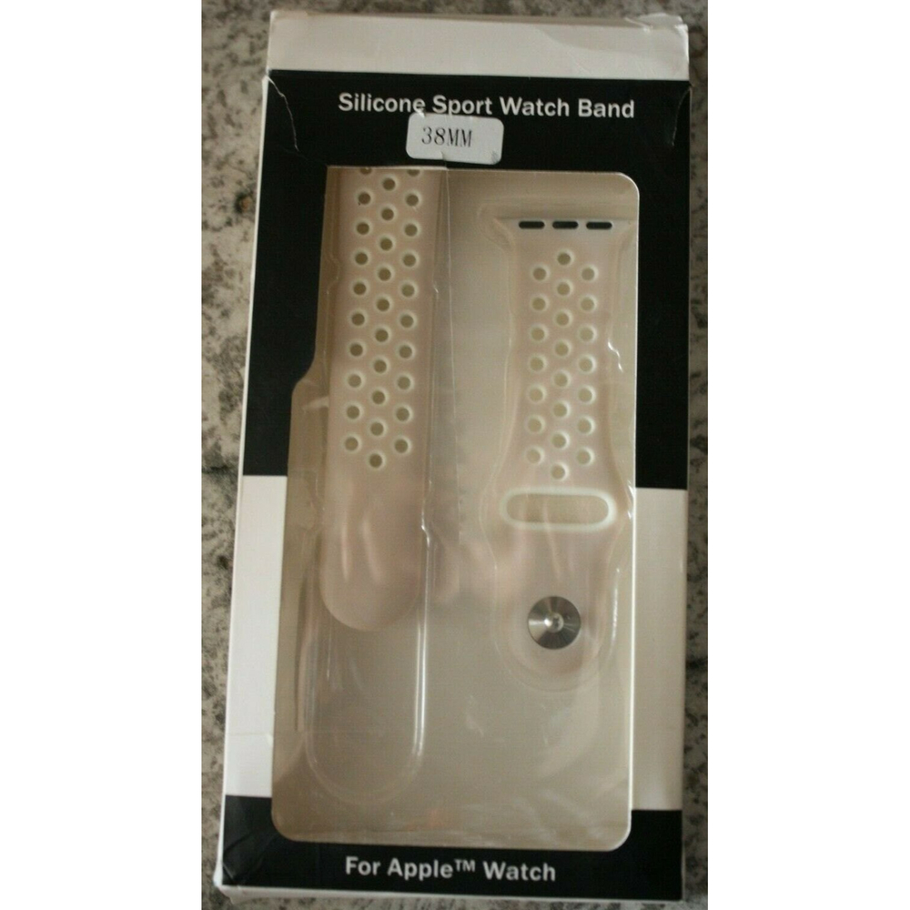 3/$15 Apple Watch Silicone Sport Watch Band  LPAJ288170 38MM Off White NIB